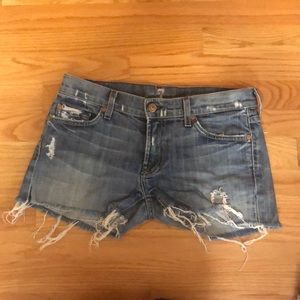 DONATED {7 for All Mankind} Distressed denim shorts